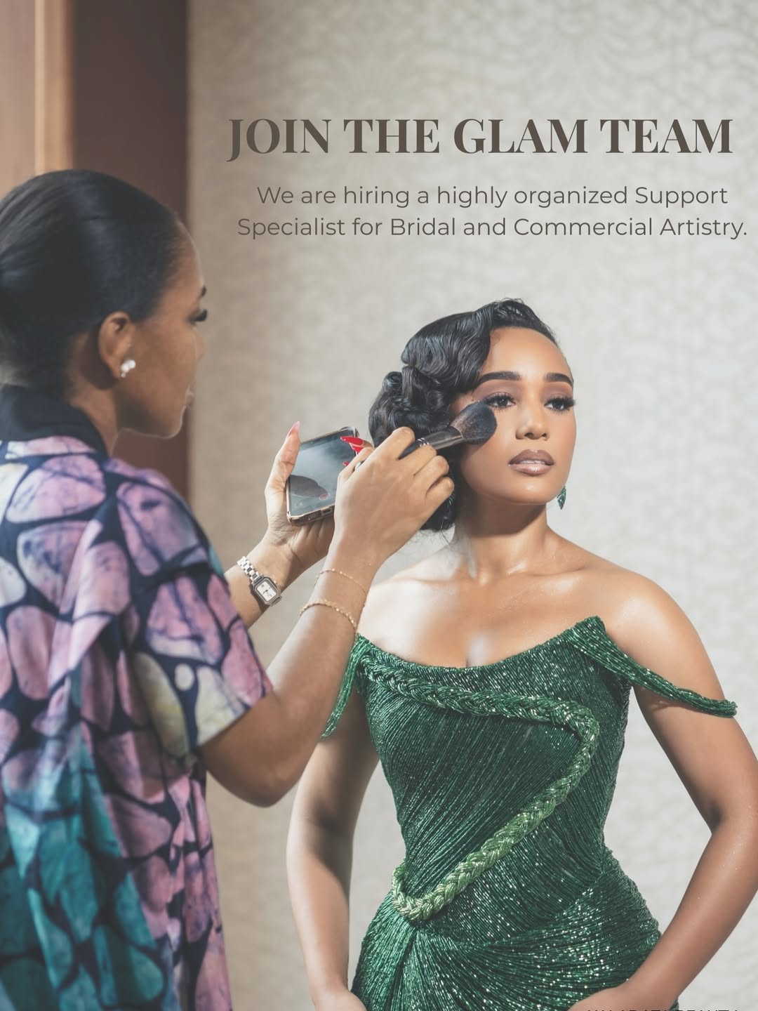 Join the glam team — an artist at work on a client